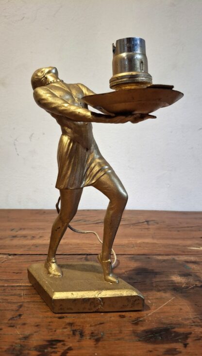 LOT 129 (25933) Est R500 to R1500 – A Cold painted Spelter Art Deco period (1925-1939) Lorenzl-style Figural Table Lamp Base, Flapper circa 1930s