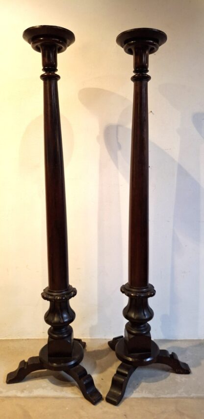 LOT 149 (10000) Est R5000 to R15000 – A Magnificent and Scarce pair of William IV/ Early Victorian Mahogany Torchère/Plant/ Candelabrum Stands