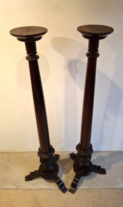 LOT 149 (10000) Est R5000 to R15000 – A Magnificent and Scarce pair of William IV/ Early Victorian Mahogany Torchère/Plant/ Candelabrum Stands - Image 2