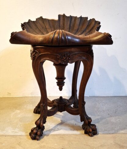 LOT 153 (324048) Est R1000 to R3000 – A Late 19th – Early 20th Century Italian Walnut Grotto Stool with swivel mechanism in the Rococo Taste