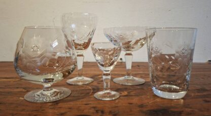 LOT 113 (31320) Est R500 to R1500 – A Suite of Classic Czech lead Crystal Rose-cut Table Glassware