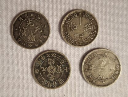 LOT 214 (3214315) Est R500 to R1500 – 3 x 1898 Chinese 10 Fen Coins