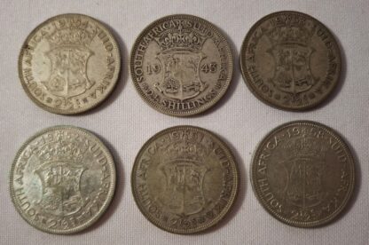 LOT 201 (321432) Est R500 to R1500 – A Collection of 11 x South African 2½ Shilling Coins