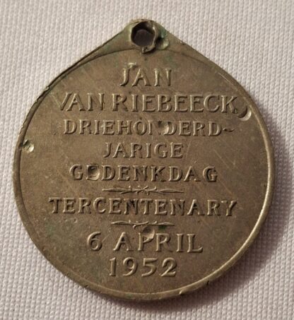 LOT 217 (3214320) Est R100 to R300 – 1 x Jan van Riebeeck Tercentenary: School Children Medal - Image 2