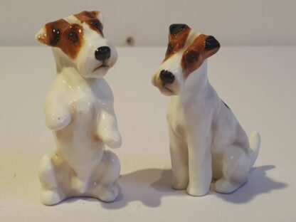 LOT 87 (31863151/ 24/ 23) Est R300 to R600 – 2 x Royal Doulton Fox Terrier porcelain dog Figurines