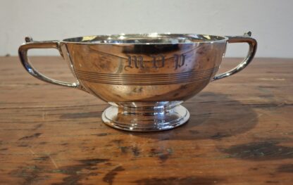 LOT 3 (323902) Est R1000 to R3000 – A George V Silver footed double handled Sugar Bowl