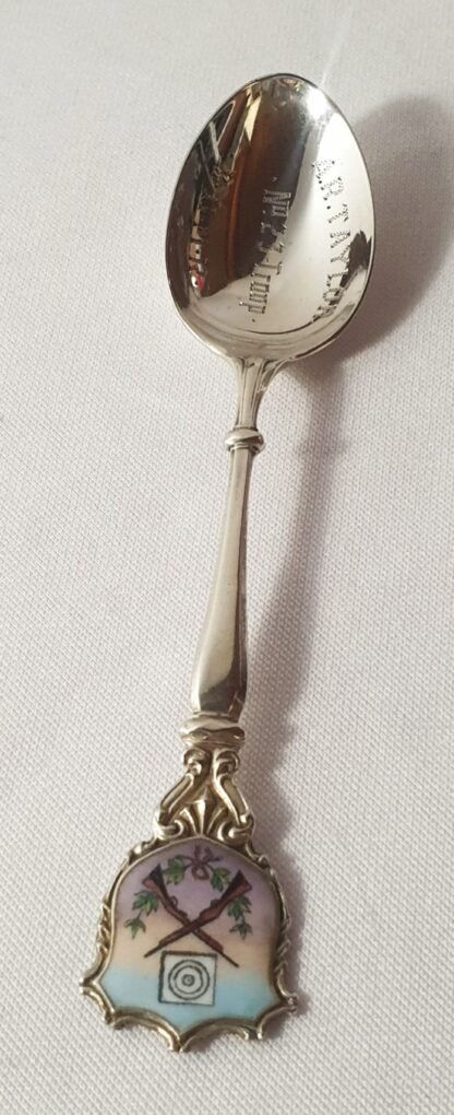 LOT 28 (321071) Est R150 to R300 – A Rare Edward VII Silver Anglo-Natal  period Shooting Trophy Presentation teaspoon of militaria interest